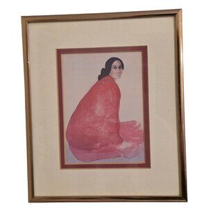 R.C. Gorman Framed Print Titled "Yol Nu Bah" Signed 1972 Haag Art Arizona‎ 7x8